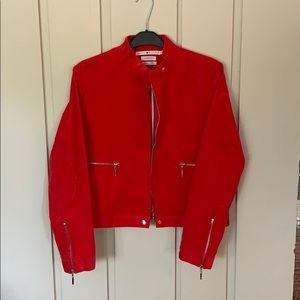Red Vintage Tommy Hilfiger corduroy Moto jacket